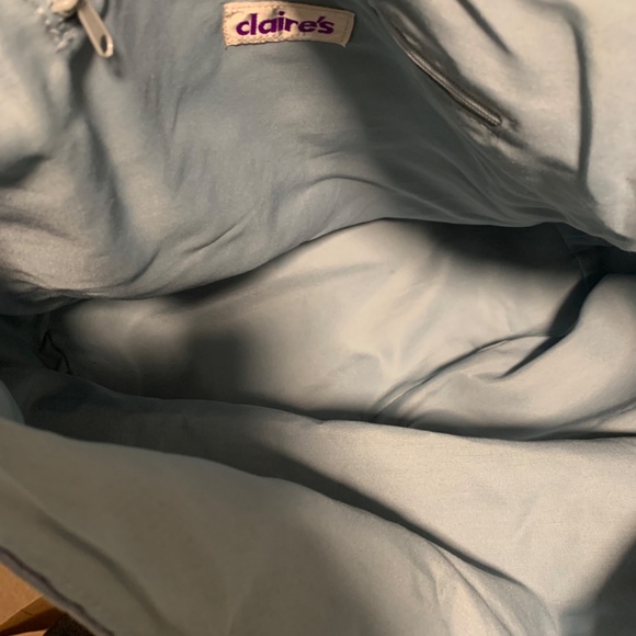 Claire's Blue Skull Tote Bag With Black Bow - Picture 9 of 10